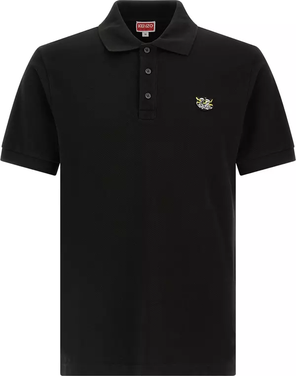 Black Cotton Polo Shirt