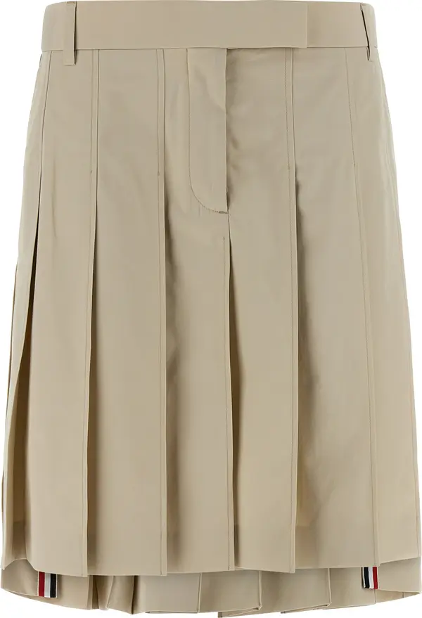 Beige Cotton Long Skirt