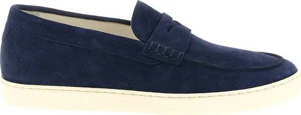Blue Calfskin Slip-On Loafers