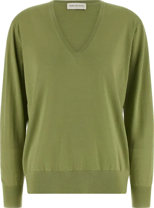 Bicolor Merino Wool Cardigan