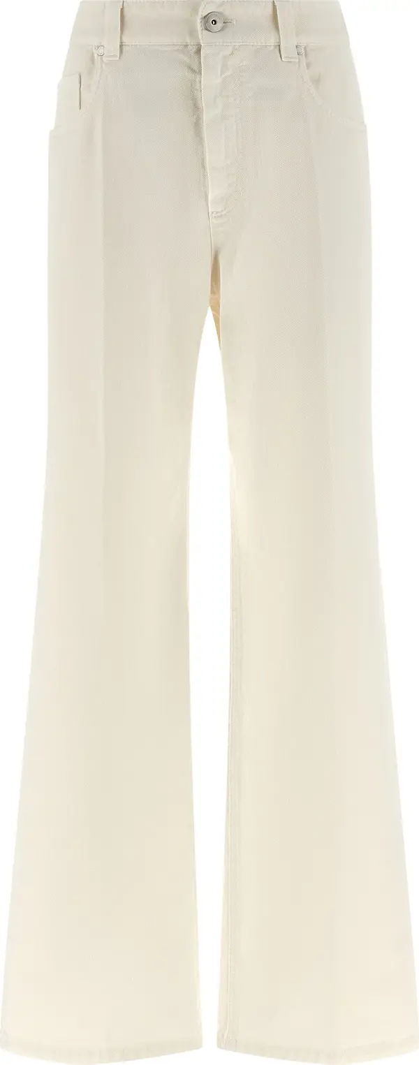 White Cotton Relaxed Fit Jeans