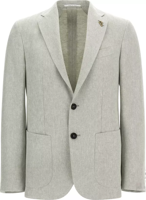 Bicolor Linen Blazer