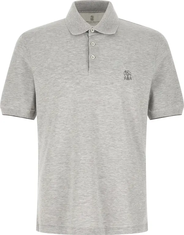 Gray Cotton Polo Shirt