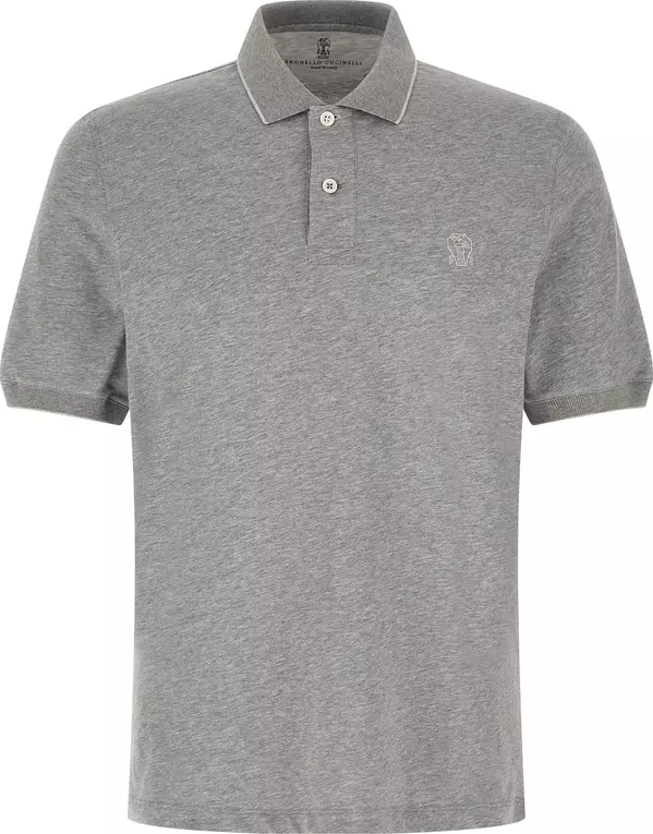 Gray Cotton Polo Shirt