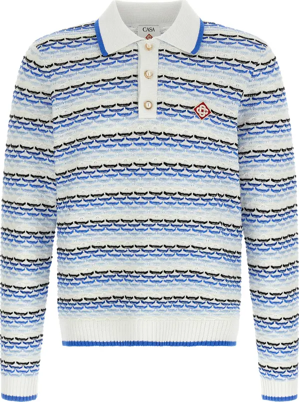 Blue Cotton Polo Shirt