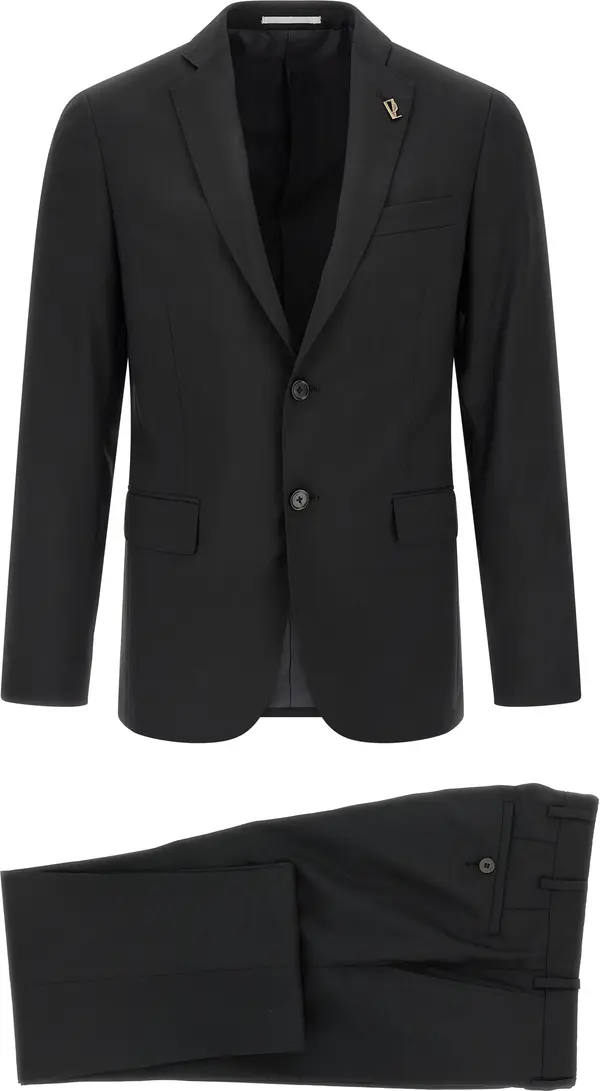 Black Wool Two-Piece Suit