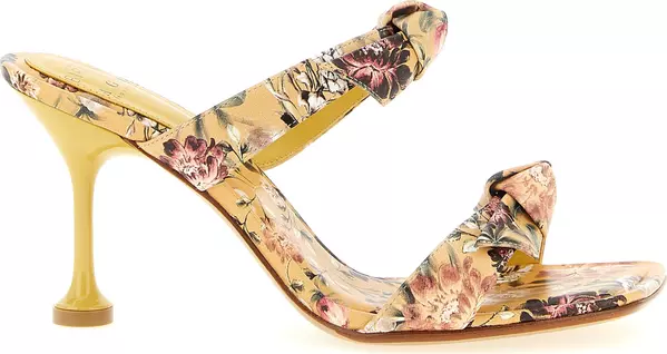 Bicolor Cowhide Stiletto Heel Sandals