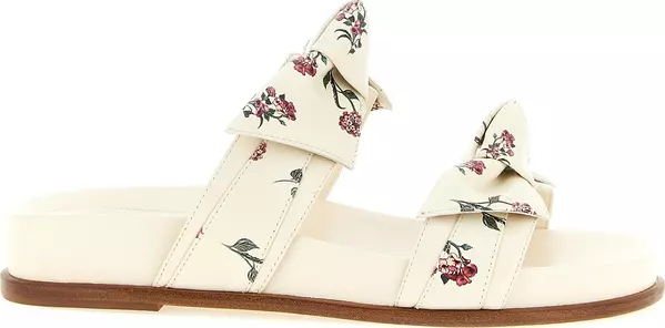 White Cowhide Slides