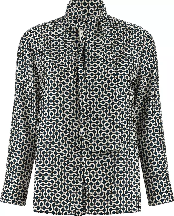 Blue Silk Blouse