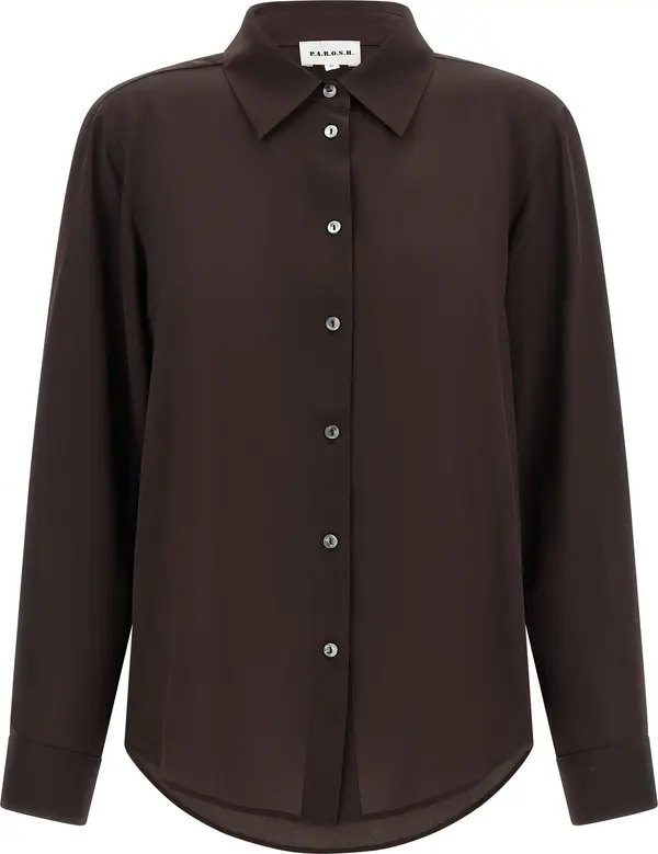 Brown Silk Blouse