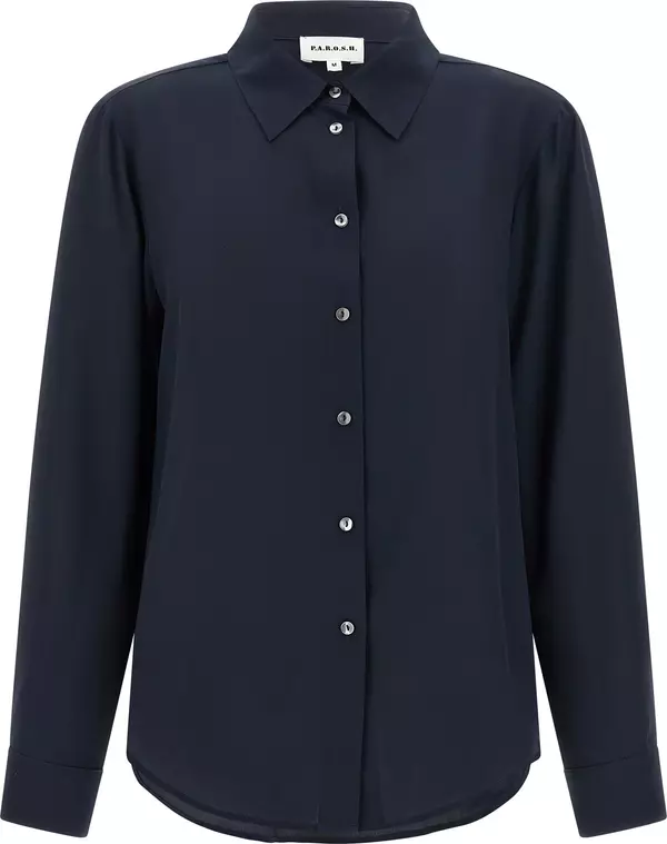 Blue Silk Blouse