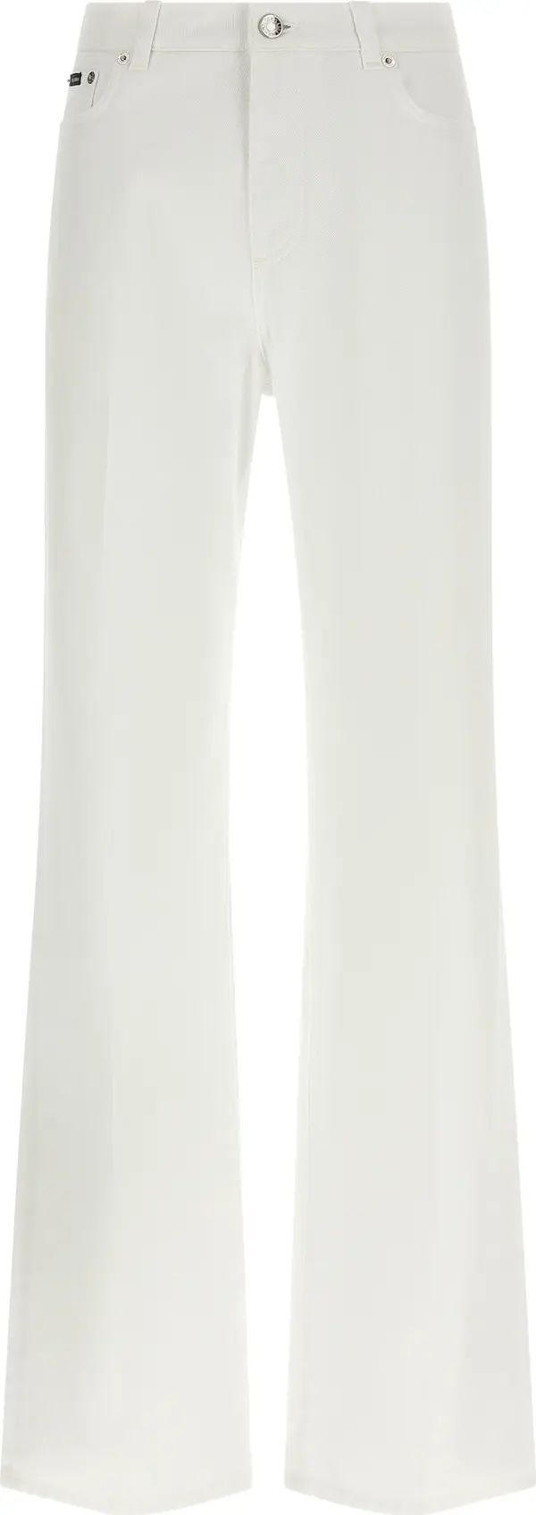 White Cotton Flared Jeans