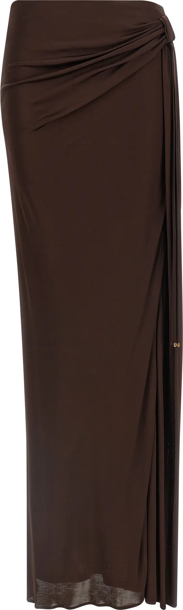 Brown Viscose Mini Skirt