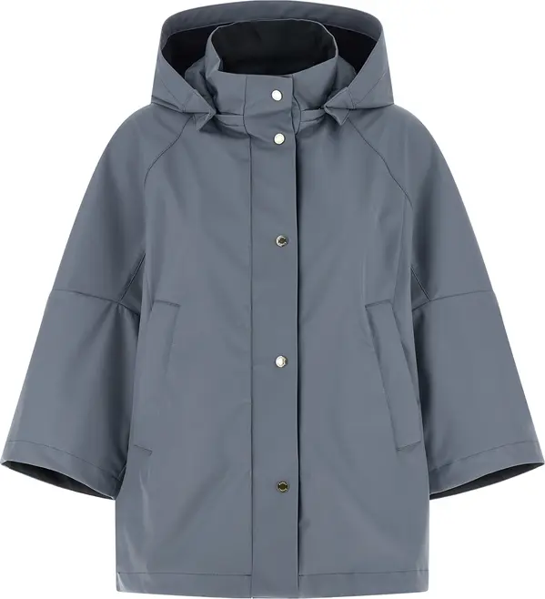 Blue Polyester Shell Jacket