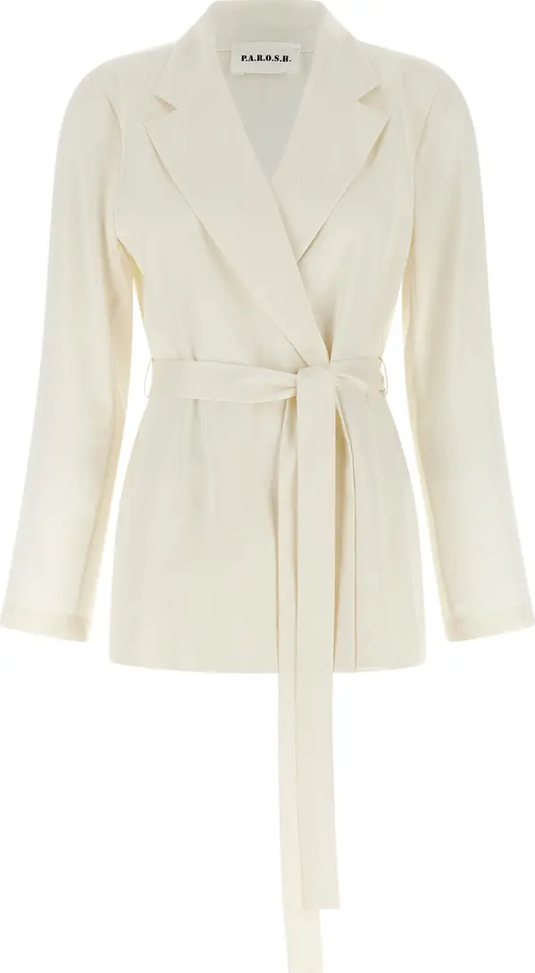White Polyester Blazer