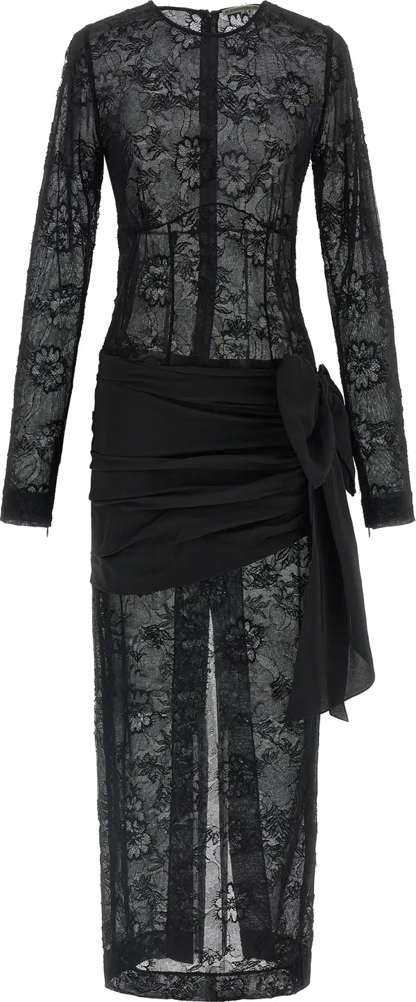 Black Viscose Long Dress