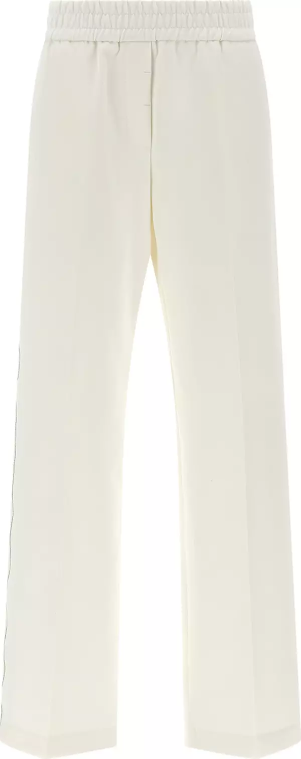 White Cotton Casual Pants