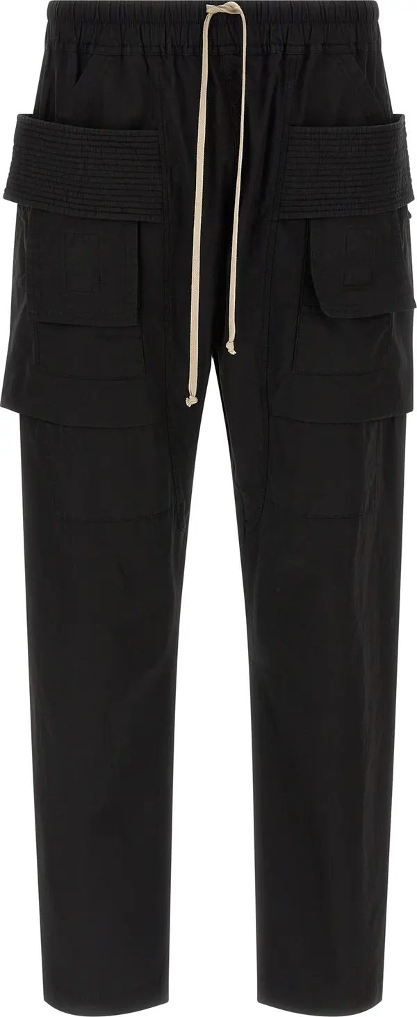 Black Cotton Cargo Pants