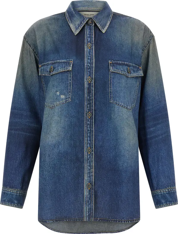 Blue Polyester Blouse