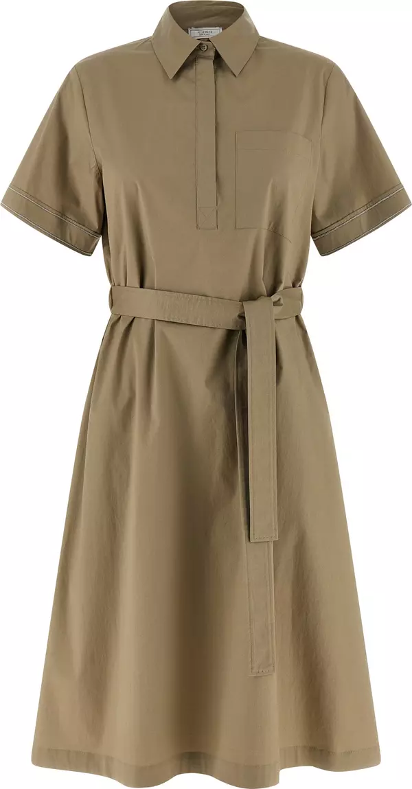 Bicolor Cotton Midi Dress