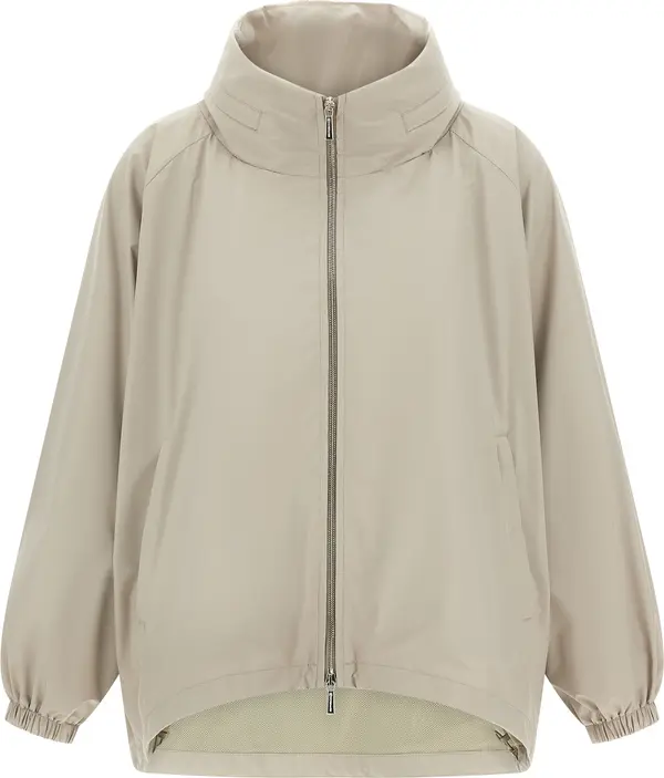 Gray Polyester Shell Jacket