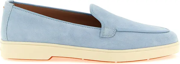 Blue Calfskin Slip-On Loafers