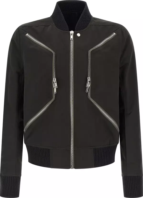 Black Polyester Bomber