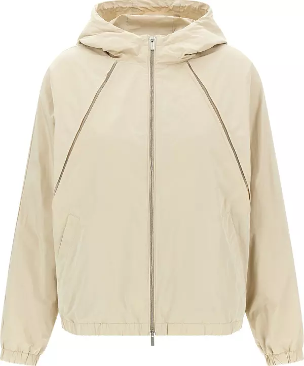 Beige Polyester Shell Jacket