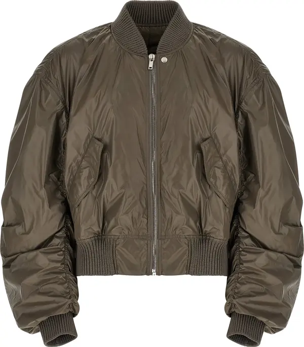 Gray Nylon Bomber