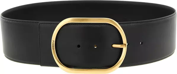 Black Cowhide High-Waist Belt