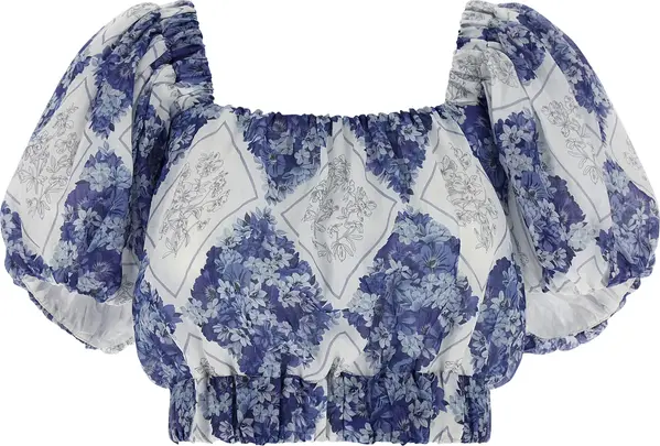 Blue Ramie Blouse