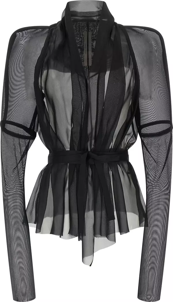 Black Silk Full-Length Jacket