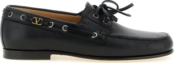 Black Buffalo Leather Slip-On Loafers