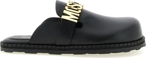 Black Calfskin Clogs