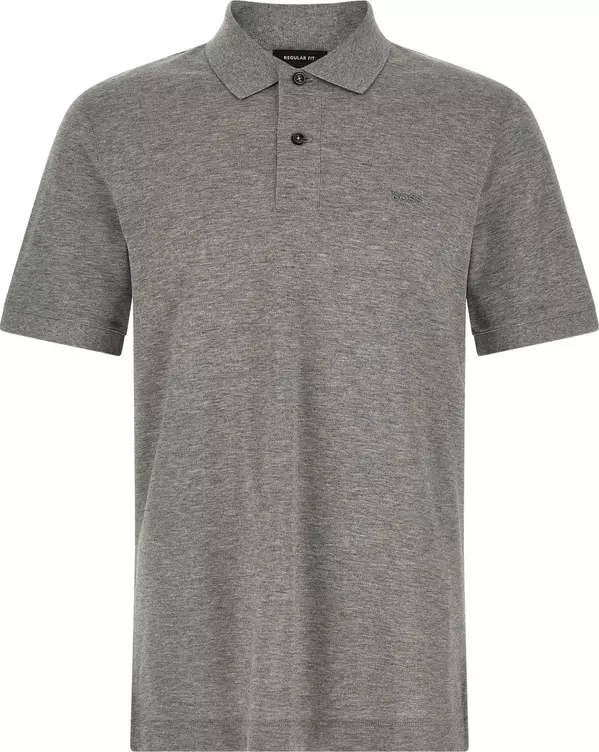 Gray Cotton Polo Shirt