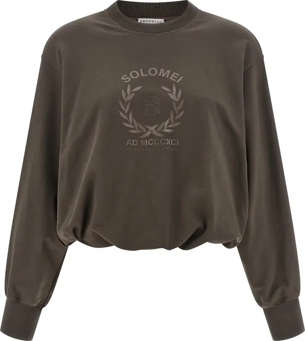 Brown Cotton Sweatshirt