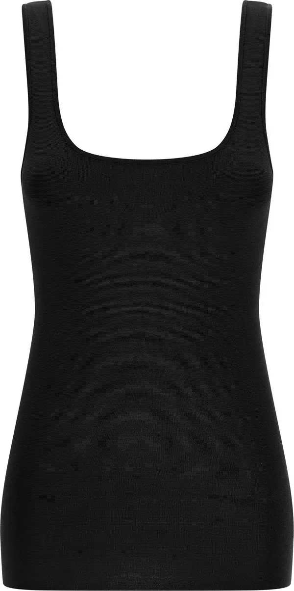 Black Viscose Sleeveles T-Shirt