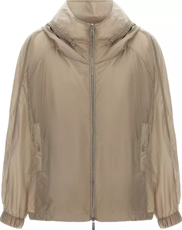 Beige Polyester Shell Jacket