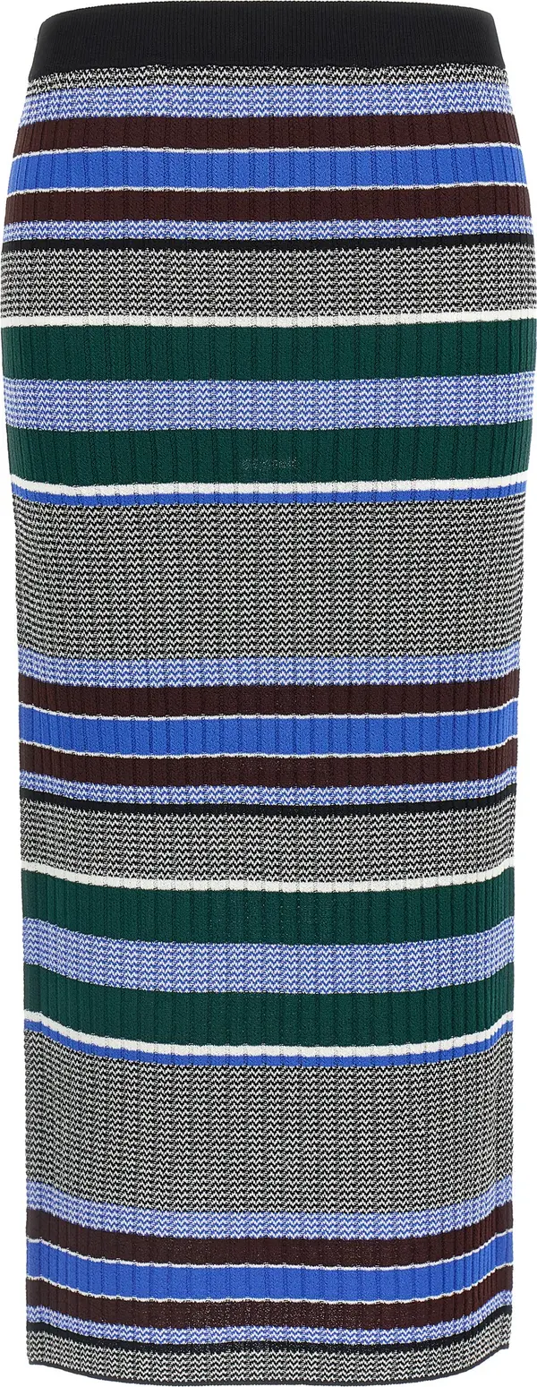 Multicolor Viscose Midi Skirt