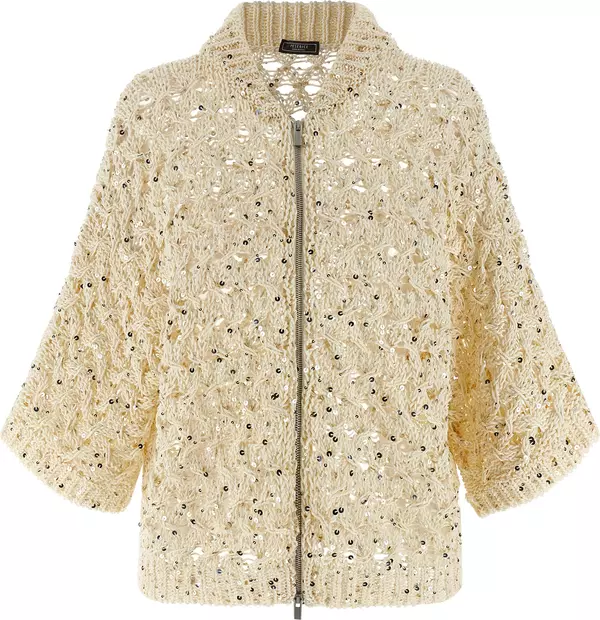 Beige Cotton Cardigan