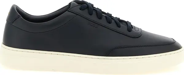 Blue Cowhide Low Top Sneakers