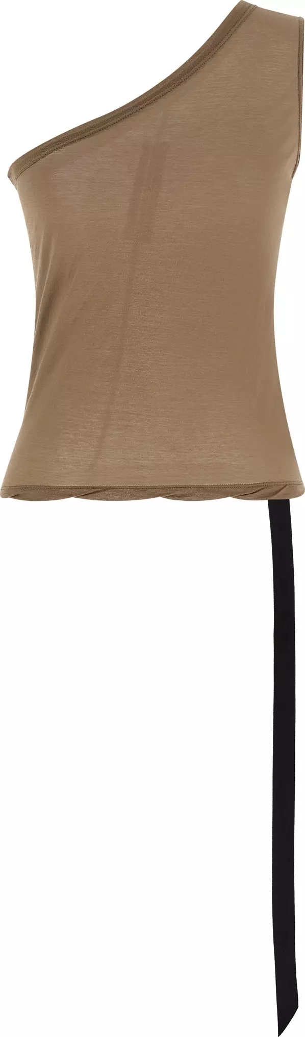 Beige Cotton Sleeveles T-Shirt