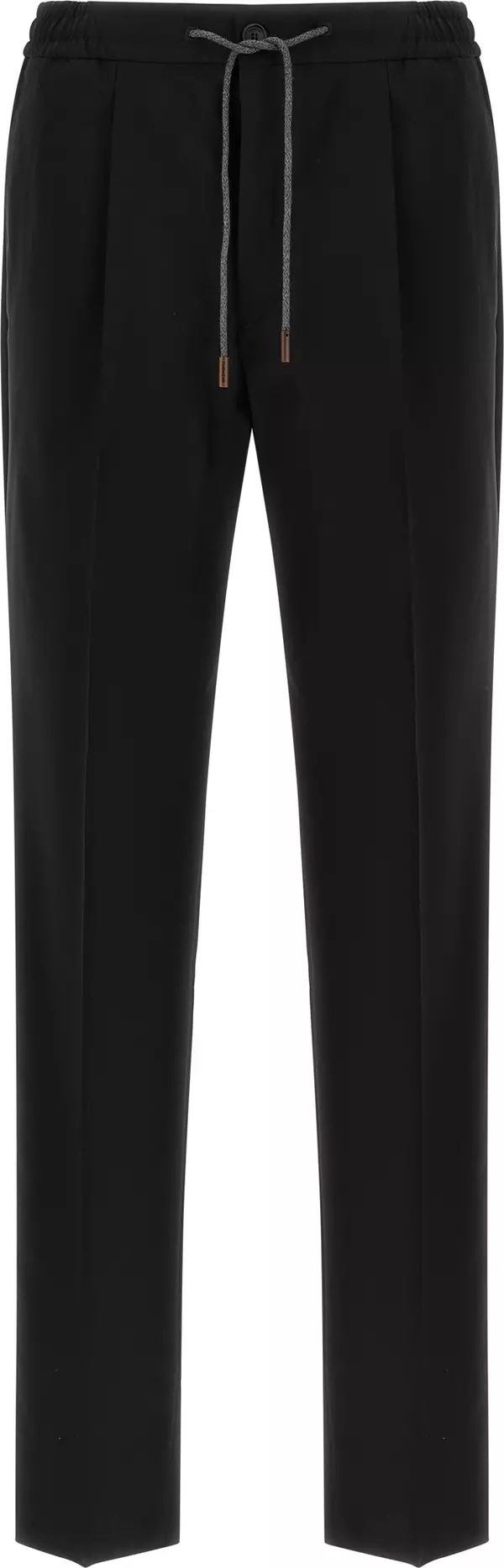 Black Virgin Wool Casual Pants