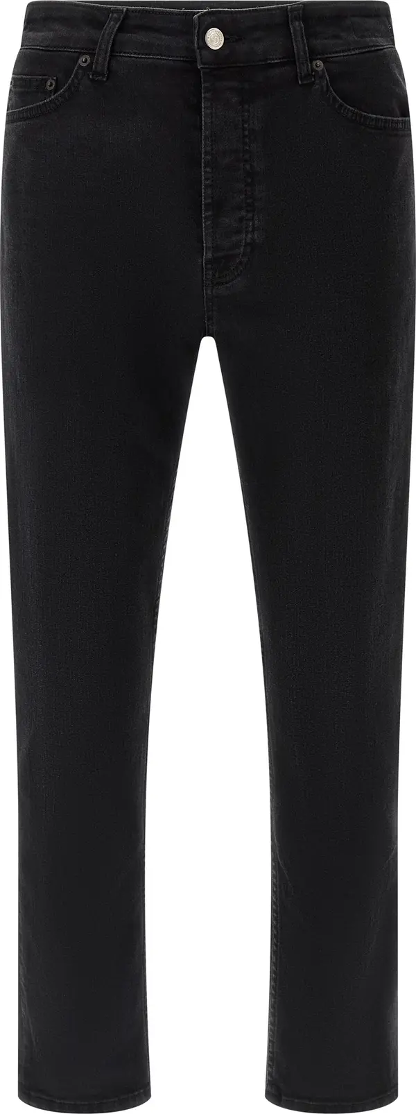 Black Cotton Cropped Jeans