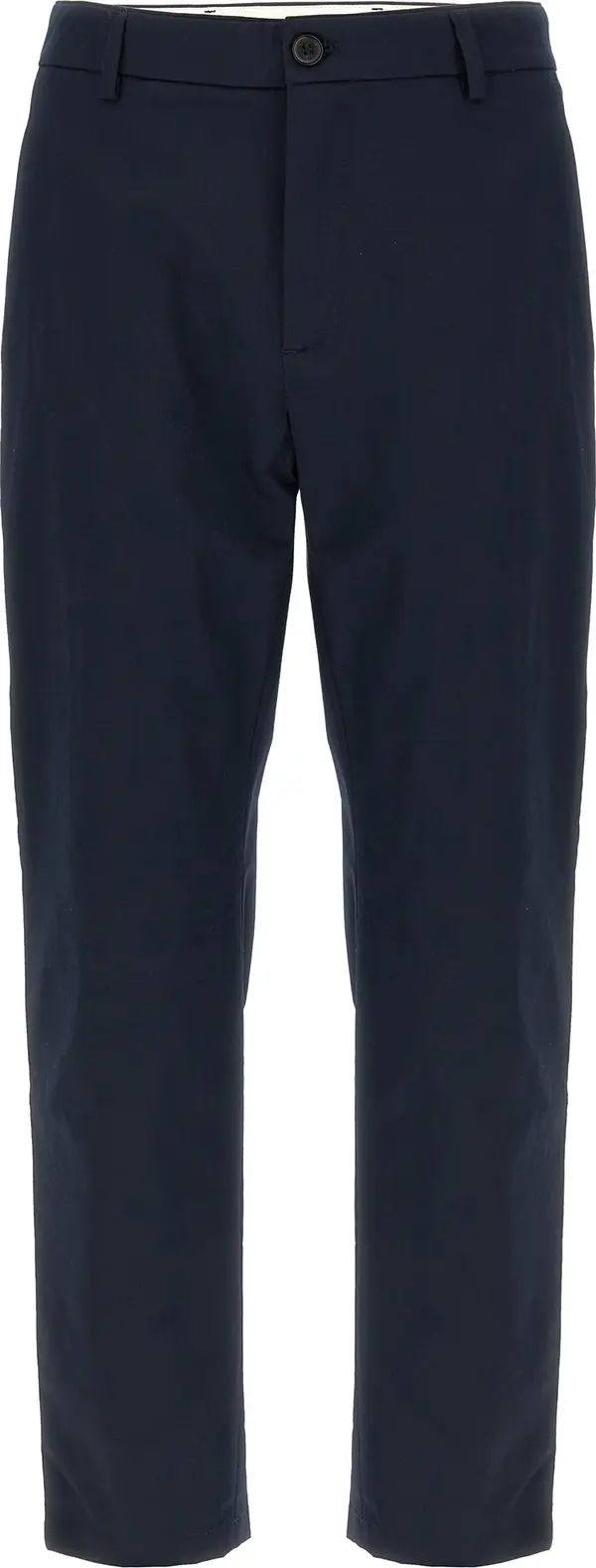 Blue Cotton Casual Pants