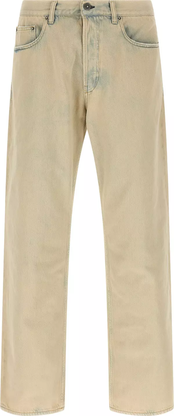 Beige Cotton Jeans Denim