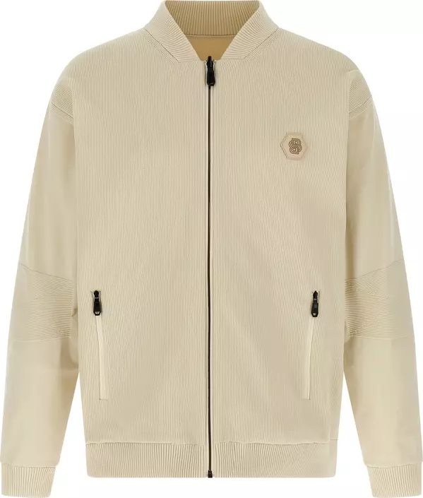Beige Polyamide Bomber