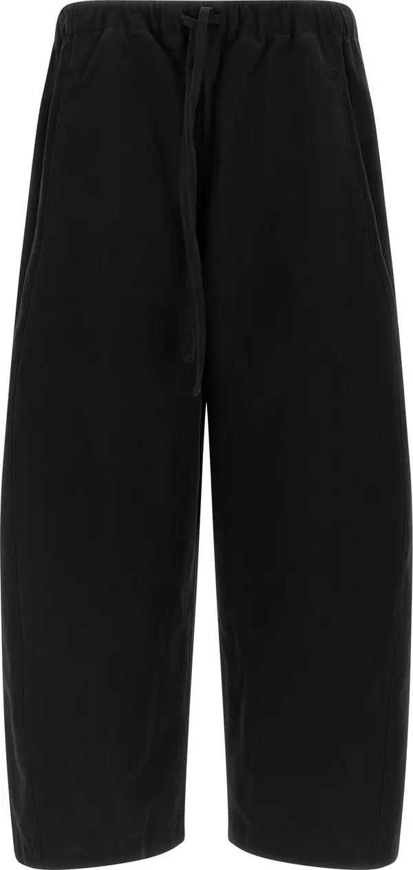 Black Cotton Casual Pants
