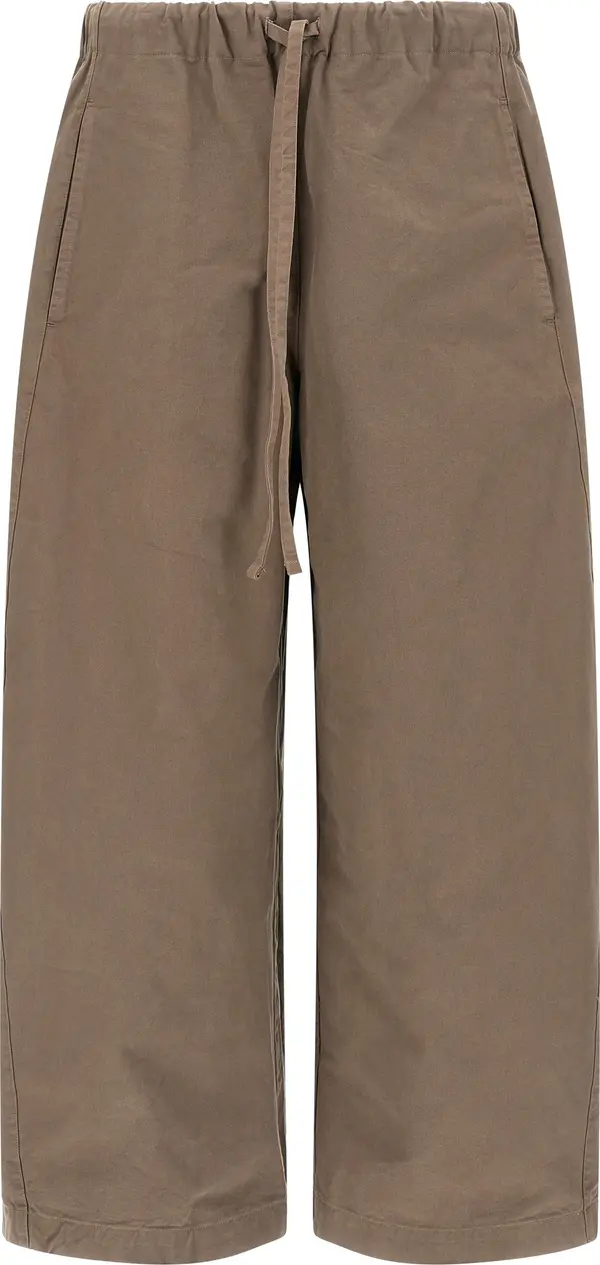 Gray Cotton Casual Pants