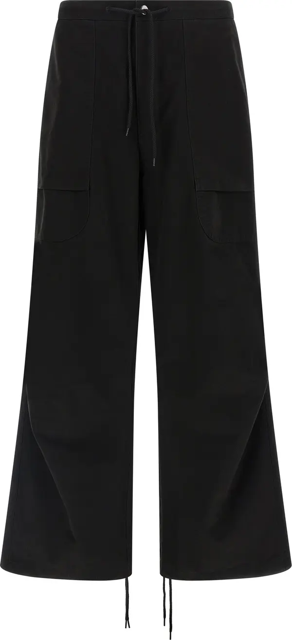 Black Cotton Cargo Pants